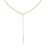 <span style="color:purple">SPECIAL!</span> 5.24ct G SI 14K Yellow Gold Round Diamond Lariat Tennis Necklace 14 + 4" Ext
