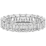 4.30ct G SI 14K White Gold Emerald Cut Diamond Eternity Ring Size 6.5