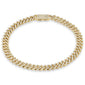 <span style="color:purple">SPECIAL!</span>5mm 1.64ct G SI 14K Yellow Gold Diamond Micro Pave Cuban Square Link Bracelet 7"