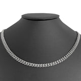 <span style="color:purple">SPECIAL!</span> 7mm 2.96ct G SI 14k White Gold Diamond Round Cuban Necklace 18"