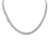 <span style="color:purple">SPECIAL!</span> 9MM 8.18ct G SI 14K White Gold Diamond Square Cuban Necklace 22"