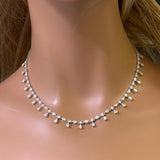 <span style="color:purple">SPECIAL!</span> 5.88ct G SI 14K White Gold Diamond Multi Shape Pendant Necklace 14+2" Ext Long