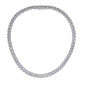 <span style="color:purple">SPECIAL!</span>7mm 8.36ct G SI 14K White Gold Diamond Round Cuban Style Choker Necklace 16" Long