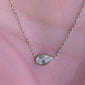<span style="color:purple">SPECIAL!</span> .35ct G SI 14K White Gold Pear Shape Diamond Sideways Pendant Necklace 16+2" Ext