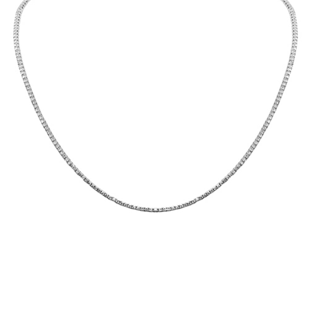 1.99ct G SI 14K White Gold Round Diamond Tennis Necklace 14+2" Ext