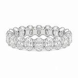 <span style="color:purple">¡ESPECIAL!</span> 2.96ct G SI Anillo de banda de eternidad de diamantes ovalados de oro blanco de 14K Talla 6.5