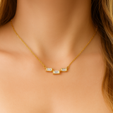 .21ct G SI 14K Yellow Gold Diamond Baguette Pendant Size 6.5
