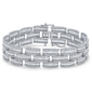 <span>DIAMOND CLOSEOUT! </span> 11.50ct G SI 14KT White Gold Diamond Round & Baguette Bracelet 8.5"