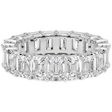 <span style="color:purple">SPECIAL!</span> 5.68ct G SI 14K White Gold Emerald Cut Diamond Eternity Ring Size 7