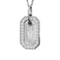 <span style="color:purple">SPECIAL!</span>.49ct G SI 14K White Gold Diamond Name Dog Tag Pendant Necklace 18" Long