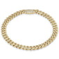 <span style="color:purple">SPECIAL!</span> 7MM 1.62ct G SI 14K Yellow Gold Diamond Round Cuban Bracelet 8"