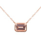 .53ct G SI 14K Rose Gold Bezel Set Morganite Gemstone Solitaire Pendant Necklace 18" Long