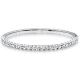 2.68ct 14K White Gold Round Diamond Flexible Bangle Bracelet