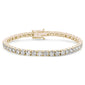 <span style="color:purple">SPECIAL!</span> 5.12ct 14KT Yellow Gold Diamond Tennis Bracelet 7"