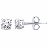 1.42ct G SI 14K White Gold Round Diamond Solitaire Earrings