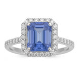 1.89ct G SI 14K White Gold Diamond & Tanzanite Gemstone Ring Size 6.5