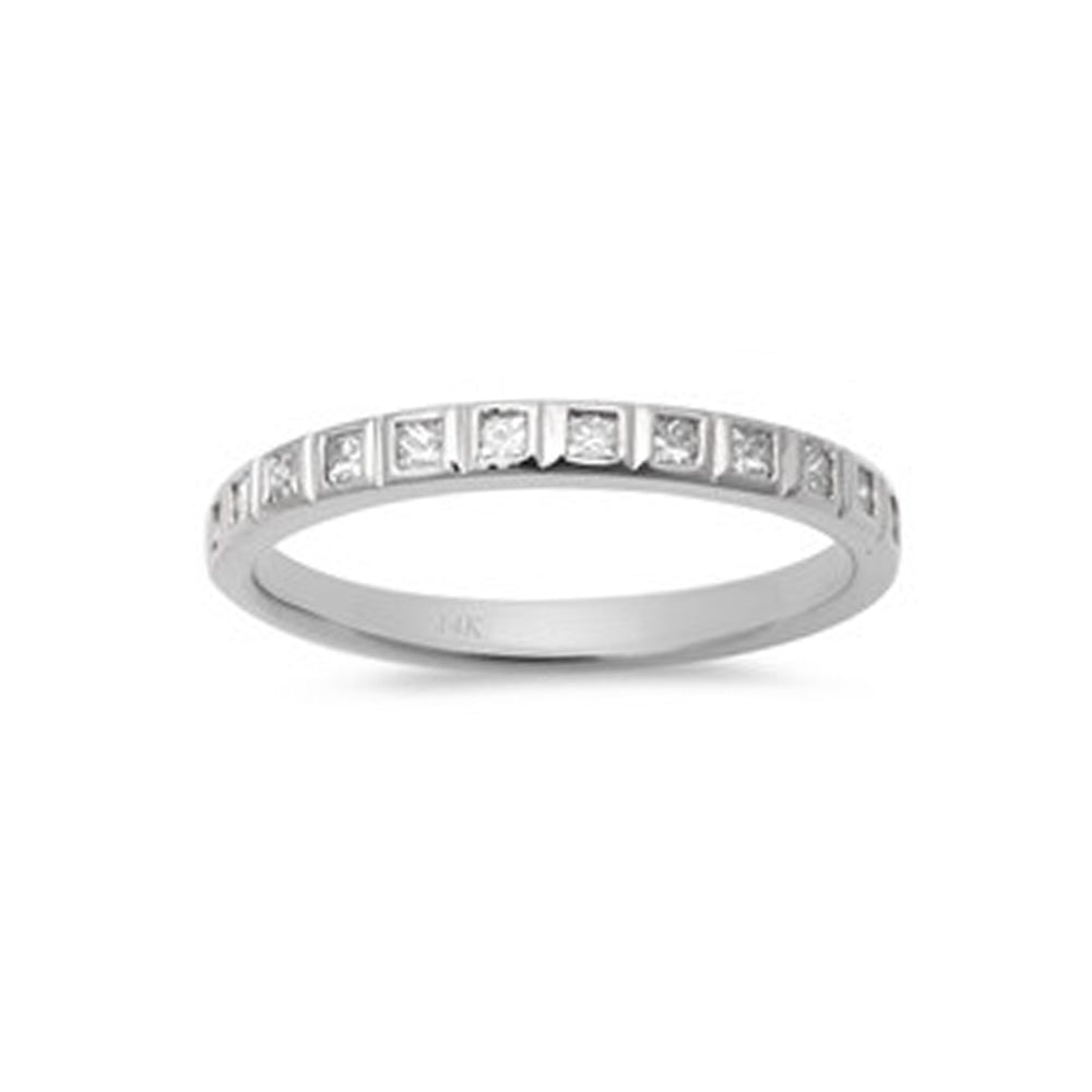 .33ct 14kt White Gold Pave Set Diamond Engagement Wedding Band Size 6.5