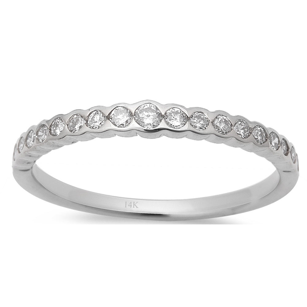 .29ct 14kt White Gold Pave Set Diamond Engagement Wedding Band Size 6.5