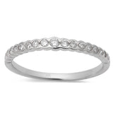 .29ct 14kt White Gold Pave Set Diamond Engagement Wedding Band Size 6.5