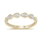 .12ct 14K Yellow Gold Round Diamond Fashion Wedding Band Ring Size 6.5