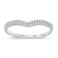 .20ct G SI 14kt White Gold V Shape Chevron Diamond Band Ring Size 6.5