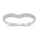 <span>DIAMOND CLOSEOUT! </span>.20ct G SI 14kt White Gold V Shape Chevron Diamond Band Ring Size 6.5