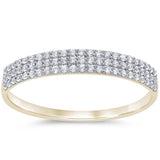.22ct 14kt Yellow Gold Micro Pave Diamond Band Size 6.5