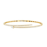 .94ct G SI 14K Yellow Gold Diamond Wrap Around Bangle Bracelet
