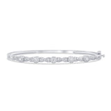 .66ct G SI 14K White Gold Diamond Infinity Bangle Bracelet