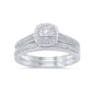 <span style="color:purple">SPECIAL!</span>.19ct 14k White gold Diamond Engagement Ring Bridal Set size 6.5