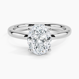 1.00ct G-SI1 GIA CERT 14K White Gold Oval Cut Diamond Solitaire Engagement Ring