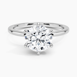 <span style="color:purple">SPECIAL!</span> 1.80ct K SI 14K White Gold Round Diamond Eagle Claw Prongs Solitaire Ring Size 6.5