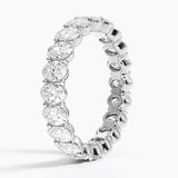<span style="color:purple">SPECIAL!</span> 3.73ct G SI 14K White Gold Oval Diamond Eternity Band Ring Size 6.5