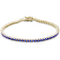 <span style="color:purple">SPECIAL!</span> 1.58ct 14K Yellow Gold Natural Blue Sapphire Tennis Bracelet 7"