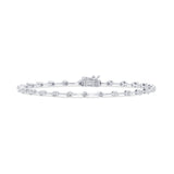 <span style="color:purple">SPECIAL!</span> 1.15ct G SI 14K White Gold Diamond Link Bracelet 7" Long
