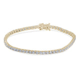 2.98ct G SI 14K Yellow Gold Round Diamond Tennis Bracelet 7" Long