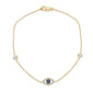 <span style="color:purple">SPECIAL!</span> .23ct G SI 14K Yellow Gold Diamond Evil Eye Bracelet 7" Long