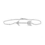 .21ct G SI 14K White Gold Diamond Arrow Style Bracelet 7.5" Long