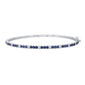 <span style="color:purple">SPECIAL!</span> 1.64ct G SI 14K White Gold Diamond Blue Sapphire Gemstone Bangle Bracelet 59mm