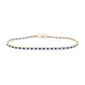 <span style="color:purple">SPECIAL!</span> 2.18ct G SI 14K Yellow Gold Blue Sapphire & Diamond Tennis Bracelet 7" Long