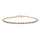 <span style="color:purple">SPECIAL!</span>2.02ct G SI 14K Yellow Gold Ruby Gemstone & Diamond Tennis Bracelet 7" Long