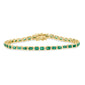 <span style="color:purple">SPECIAL!</span>4.44ct G SI 14K Yellow Gold Natural Emerald Gemstones Bracelet 7" Long