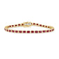 <span style="color:purple">SPECIAL!</span>8.20ct G SI 14K Yellow Gold Ruby Gemstones Bracelet 7" Long