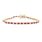 <span style="color:purple">SPECIAL!</span> 6.09ct G SI 14K Yellow Gold Ruby Gemstones Bracelet 7" Long