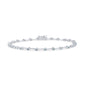 <span style="color:purple">SPECIAL!</span> 1.21ct G SI 14K White Gold Aquamarine Gemstone Bar Bracelet 7" Long