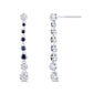 <span style="color:purple">SPECIAL!</span> .50ct G SI 14K White Gold Diamond & Blue Sapphire Dangling Earrings