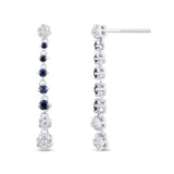 <span style="color:purple">SPECIAL!</span> .50ct G SI 14K White Gold Diamond & Blue Sapphire Dangling Earrings