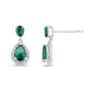 <span style="color:purple">SPECIAL!</span> 1.12ct G SI 14K Yellow Gold Diamond Pear Shape & Emerald Gemstones Dangling Earrings
