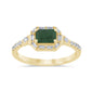 <span style="color:purple">SPECIAL!</span> .72ct G SI 14K Yellow Gold Diamond & Emerald Gemstones Ring  Size 6.5