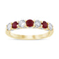 <span style="color:purple">SPECIAL!</span> 1.12ct G SI 14K Yellow Gold Diamond & Ruby Gemstones Band Ring Size 6.5